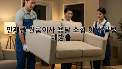 인제군 원룸이사🚚 용달 소형 이사 꿀팁 대방출!✨